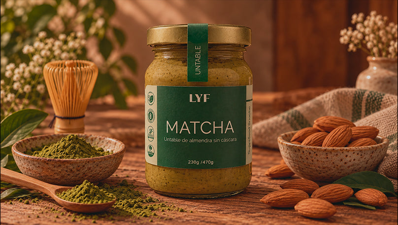 Spread de almendra con matcha
